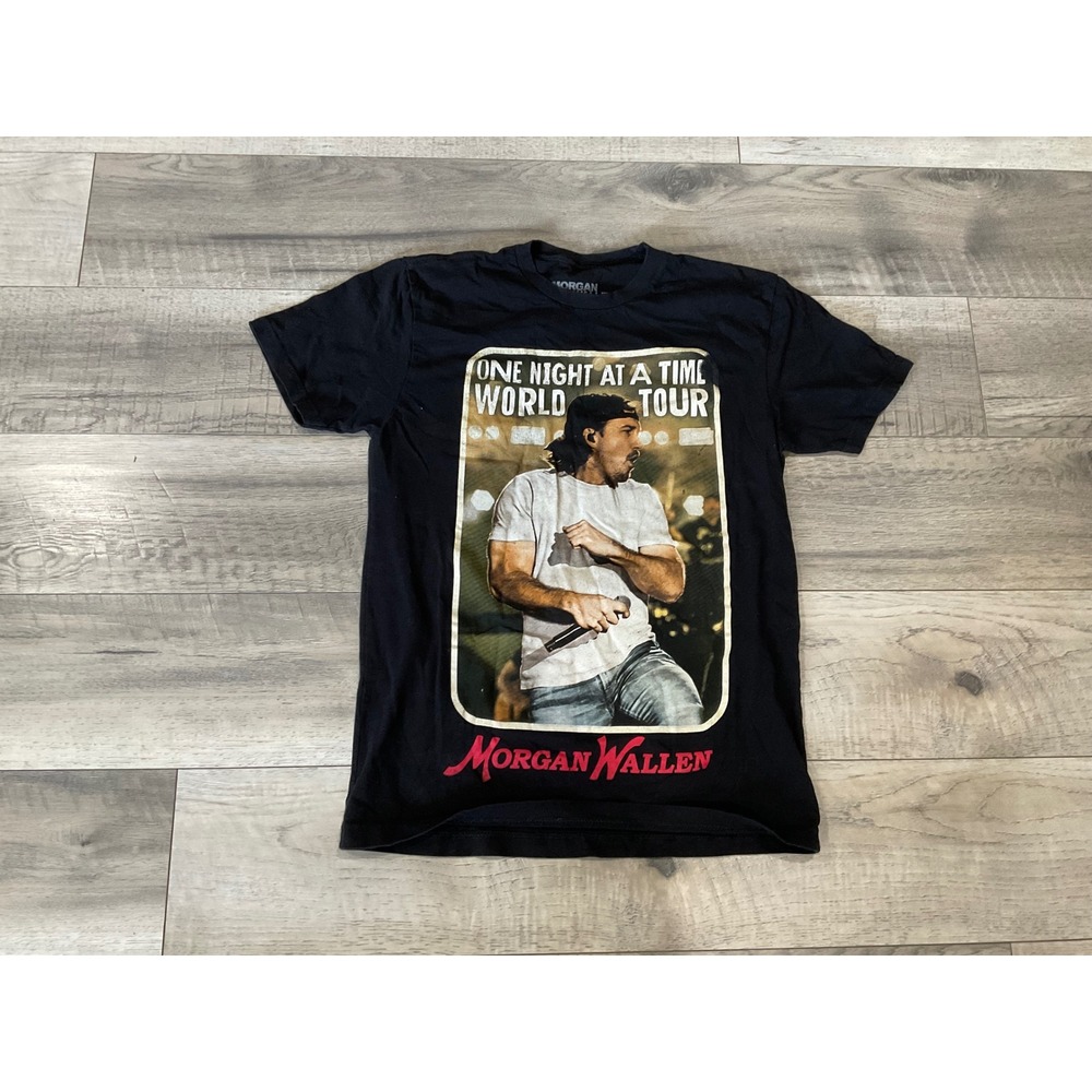 Morgan Wallen One Night At A Time World Tour Black Graphic T-Shirt Small